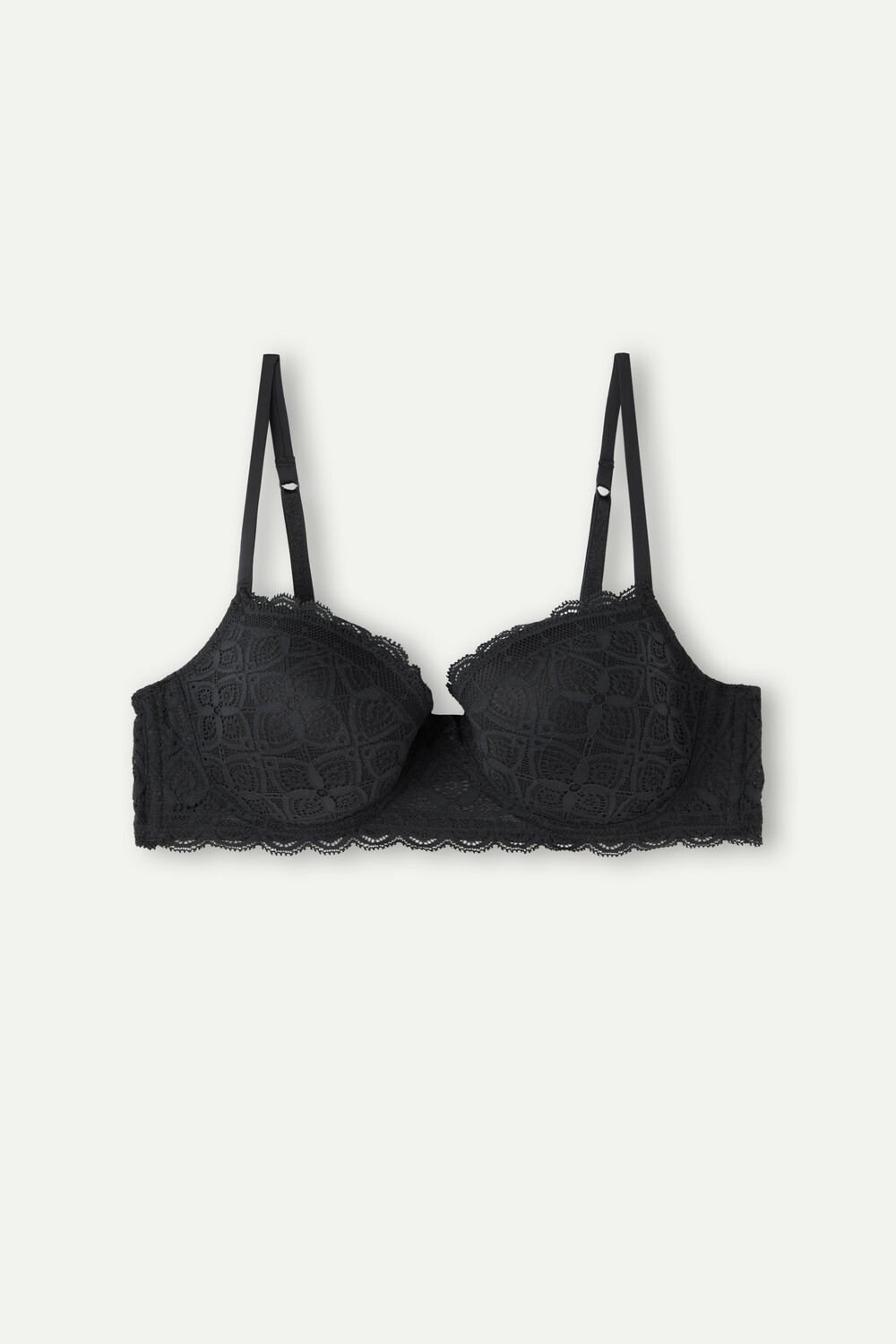 Black - 019 - Black Intimissimi Sofia Balconette Bra in Lace | AWDS-59786