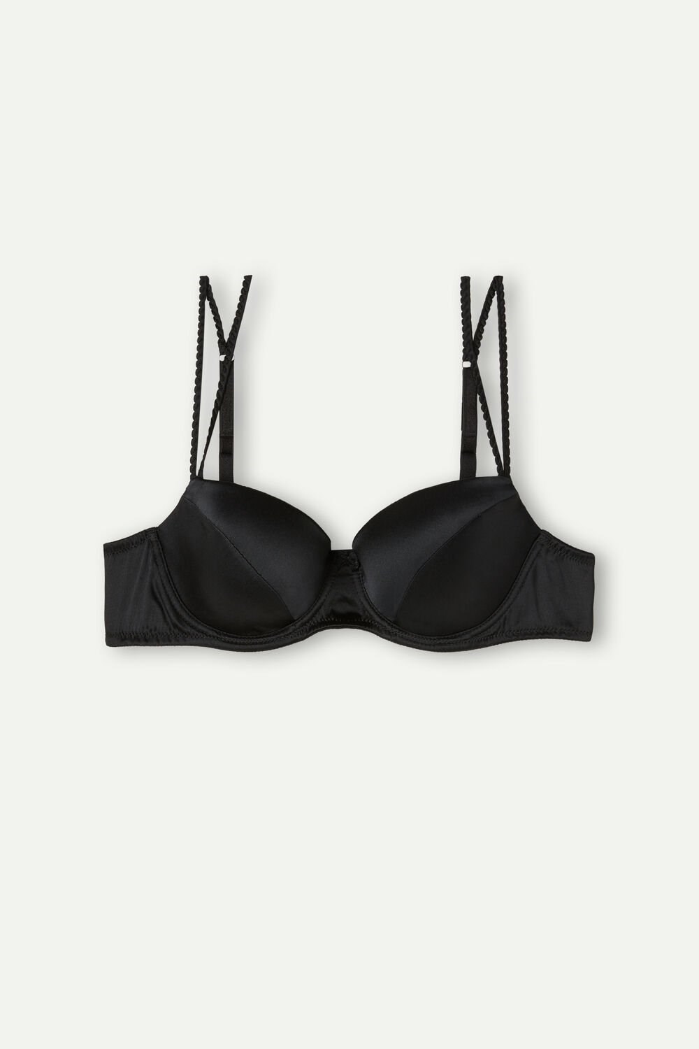 Black - 019 - Black Intimissimi Sofia Balconette Bra in Silk | GNLU-90672