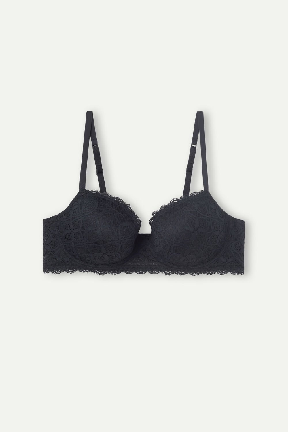 Black - 019 - Black Intimissimi Sofia Balconette Bra in Lace | YIDE-42780