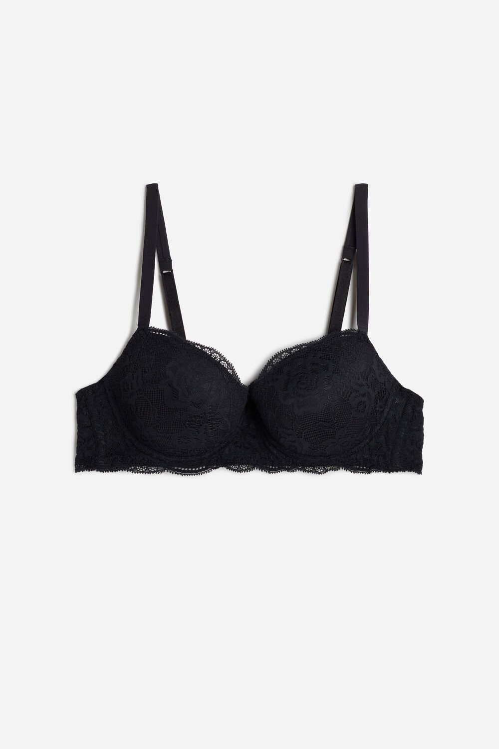 Black - 019 - Black Intimissimi Sofia Lace Balconette Bra | COER-75024