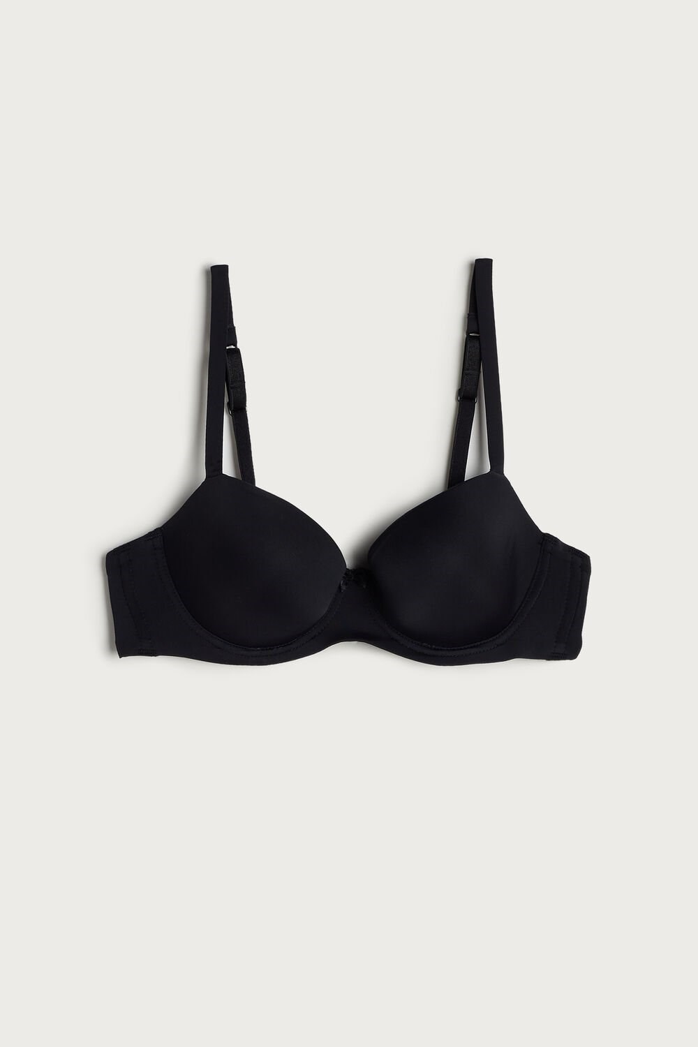 Black - 019 - Black Intimissimi Sofia Microfiber Padded Balconette Bra | UZOM-78126