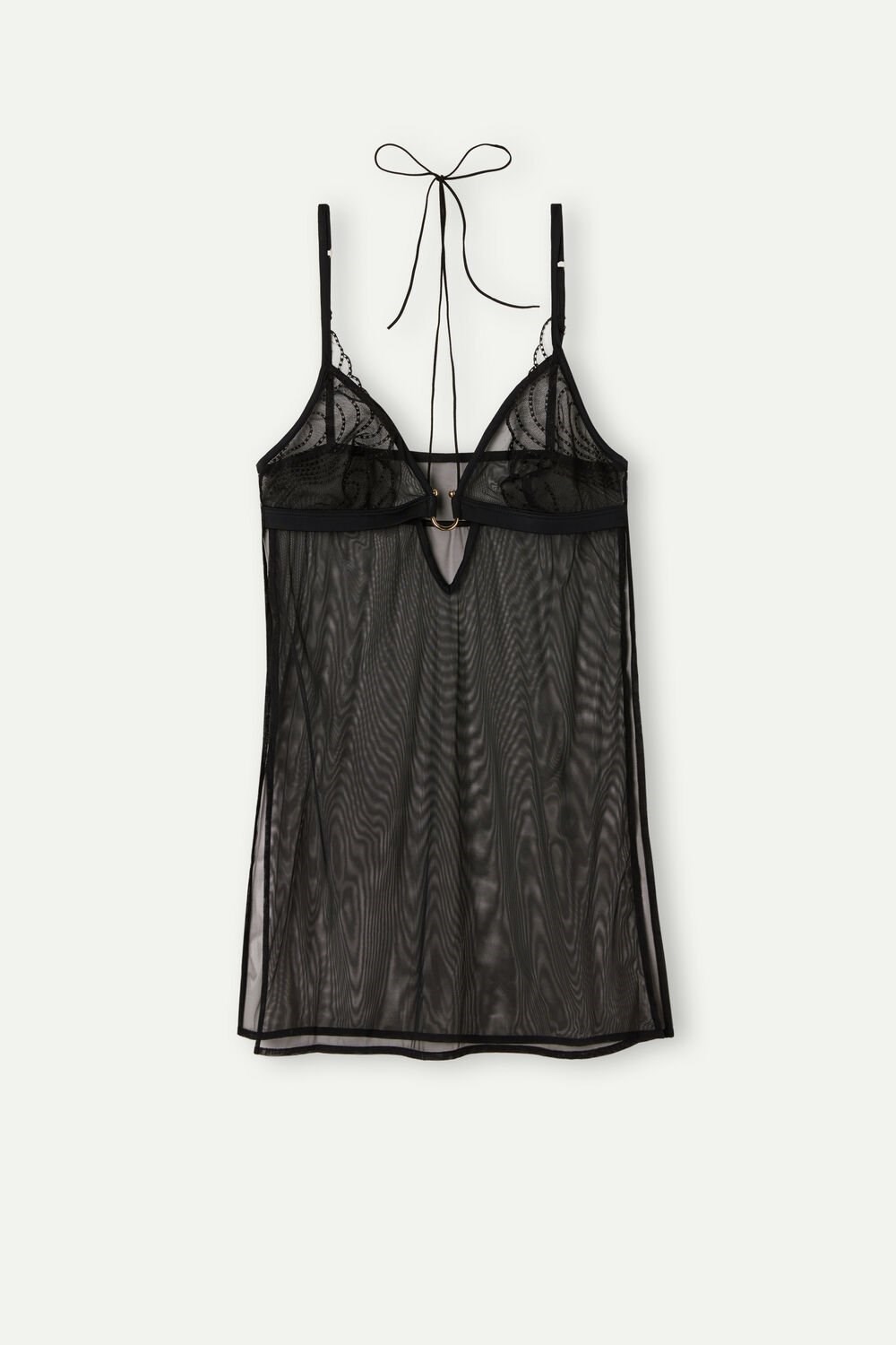 Black - 019 - Black Intimissimi Steal the Show Tulle Babydoll | HVOA-58637