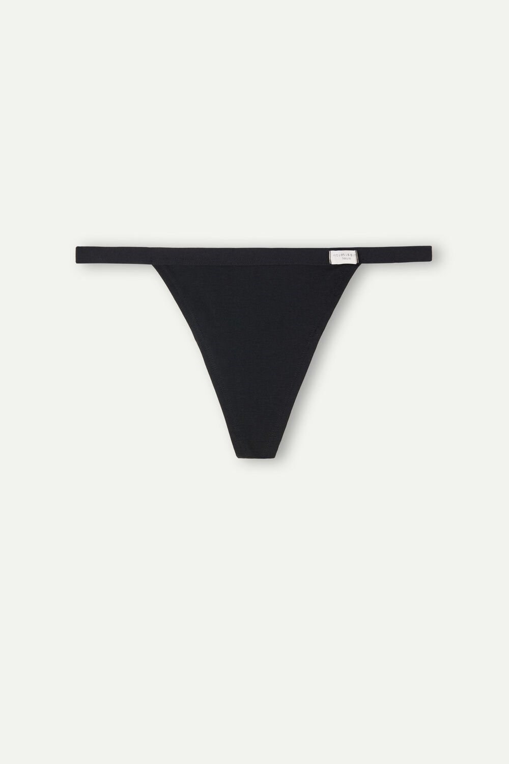 Black - 019 - Black Intimissimi String Thong in Cotton | LCZP-93742