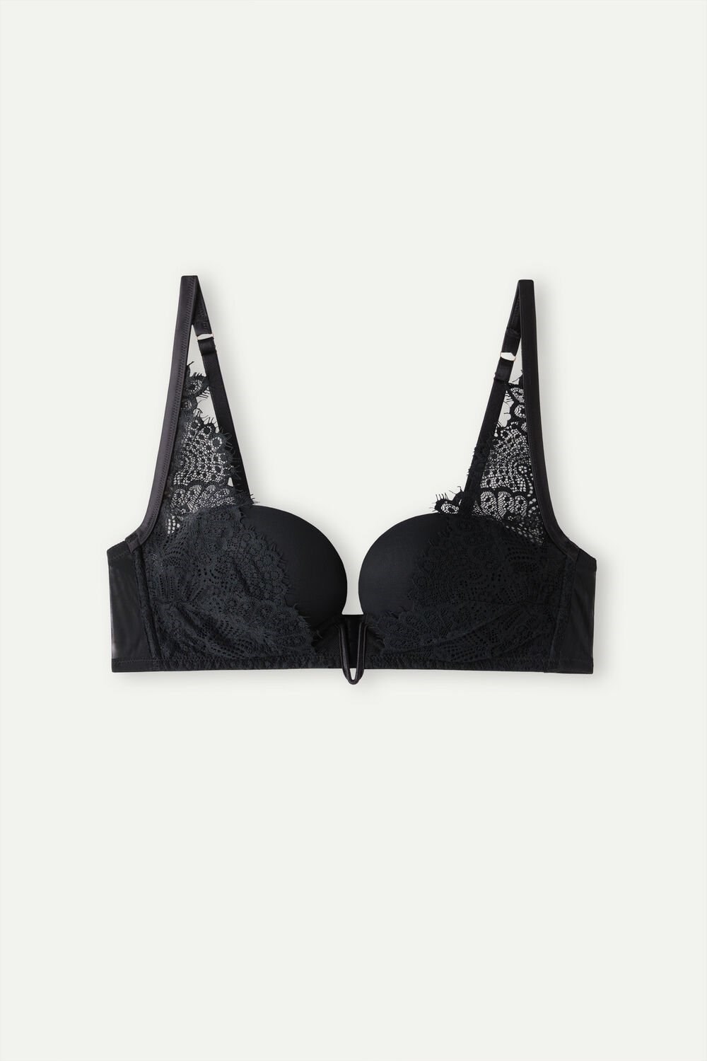 Black - 019 - Black Intimissimi Stunning Beauty Padded Balconette Bra | OSHE-58410