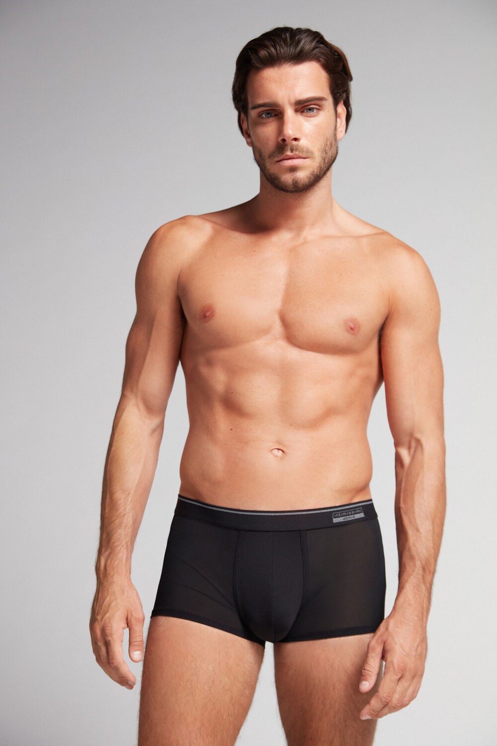 Black - 019 - Black Intimissimi Super Fresh Micro-mesh Boxers | TBZX-58467