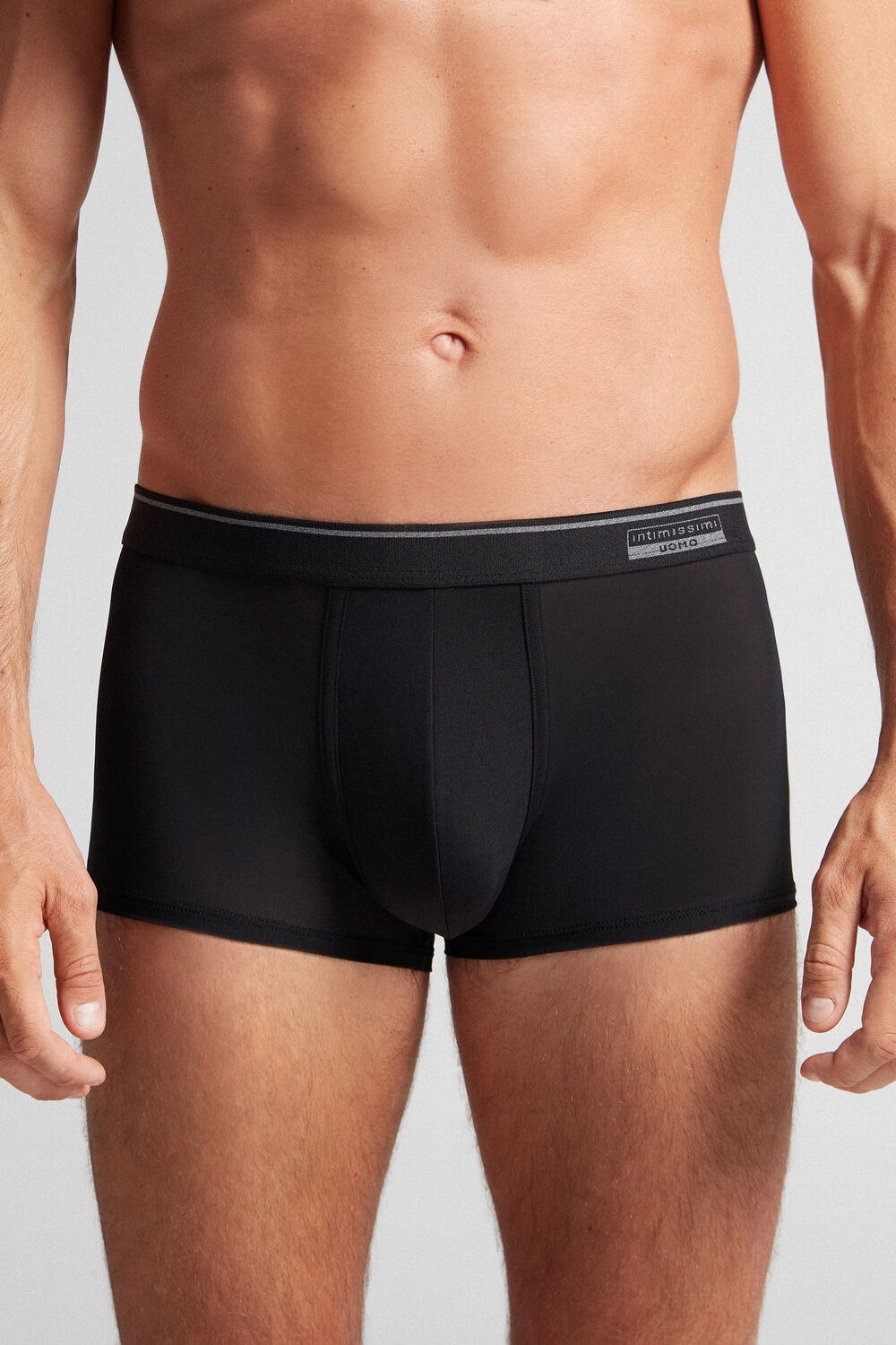 Black - 019 - Black Intimissimi Super Fresh Micro-mesh Boxers | TBZX-58467