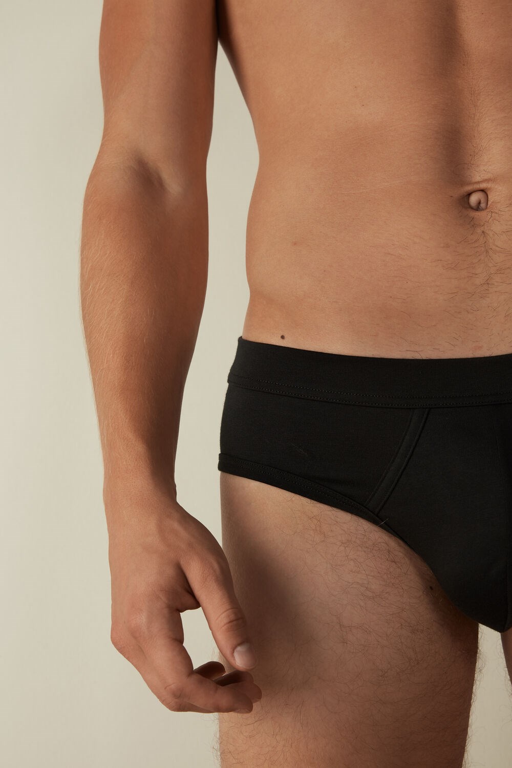 Black - 019 - Black Intimissimi Supima® Cotton Briefs | IEFO-21853