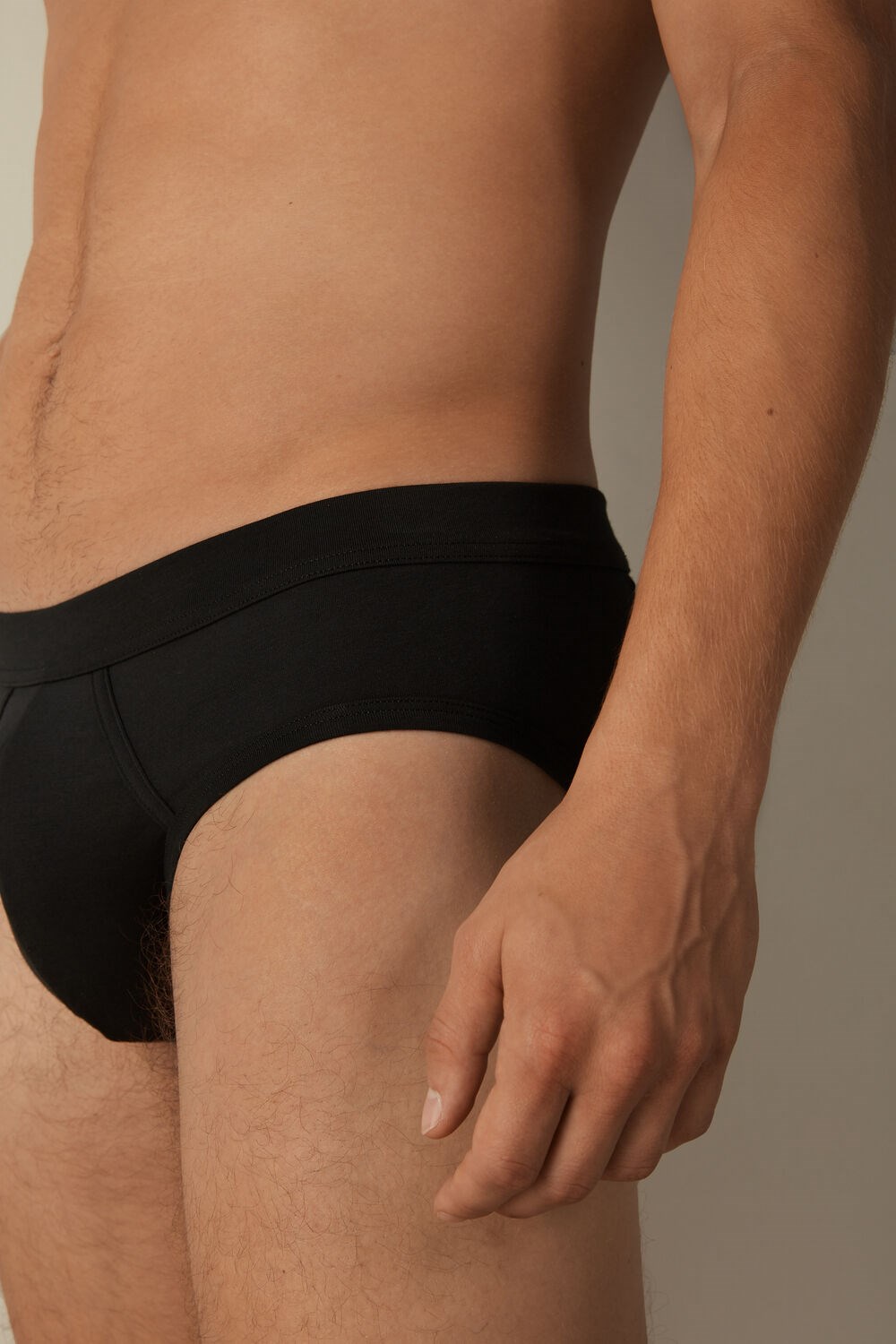 Black - 019 - Black Intimissimi Supima® Cotton Briefs | IEFO-21853