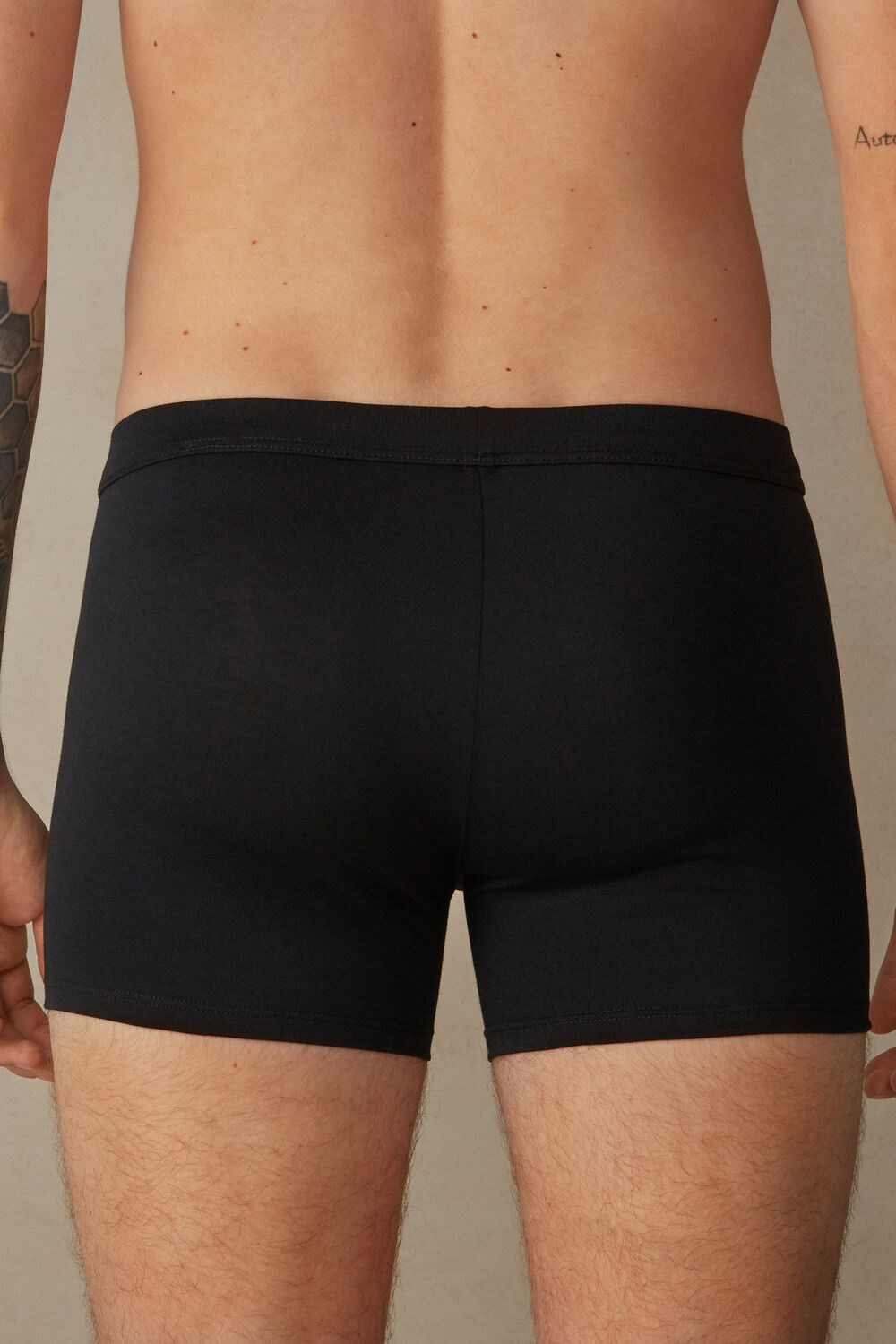 Black - 019 - Black Intimissimi Supima® Cotton Loose Fit Boxers | YSEO-84702