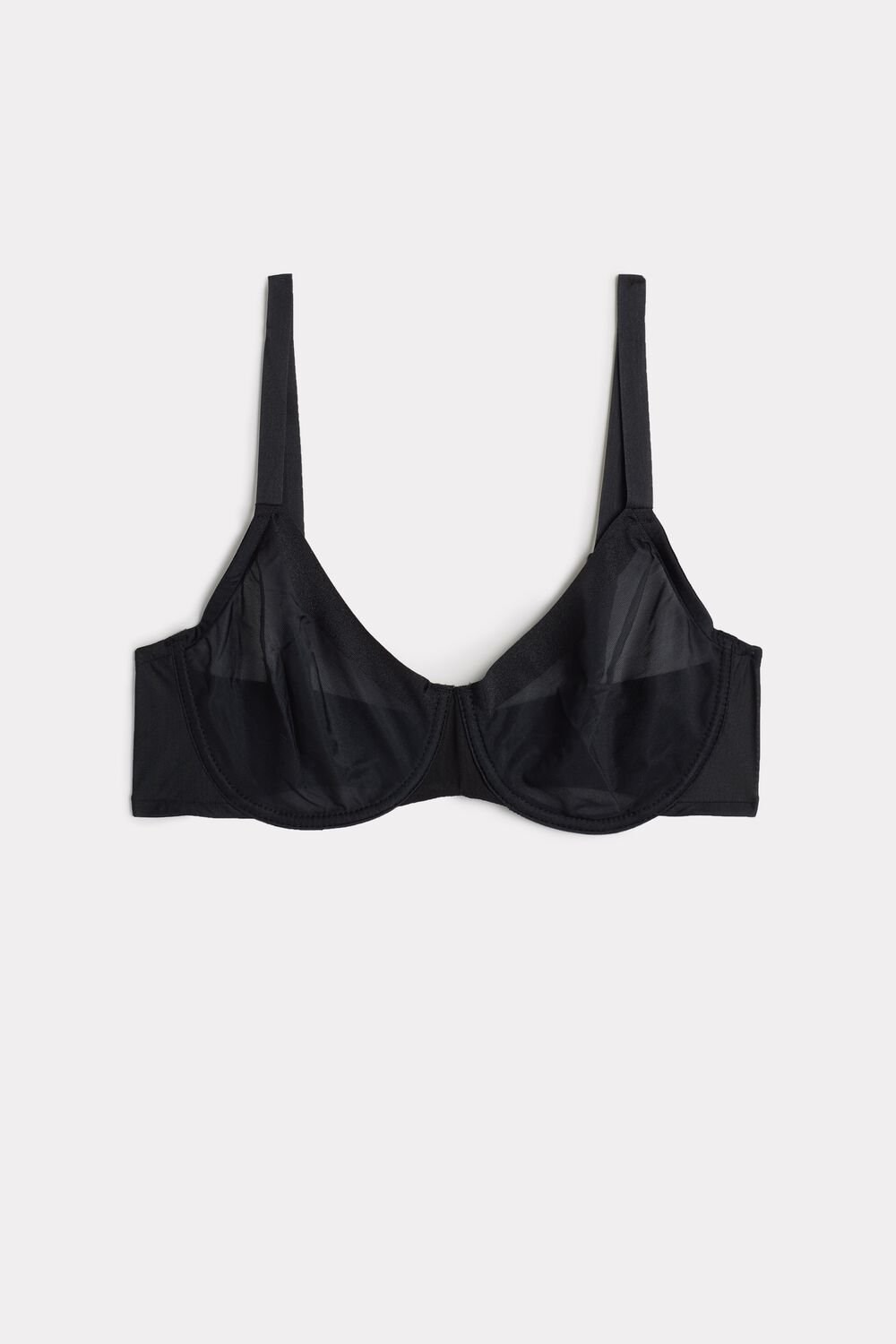 Black - 019 - Black Intimissimi Sveva Invisible Touch Balconette Bra | DNQM-18235