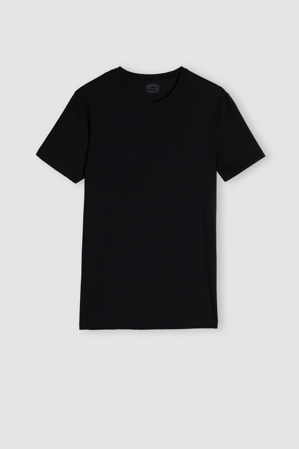 Black - 019 - Black Intimissimi T-shirt in Stretch Supima® Cotton | STRG-07516