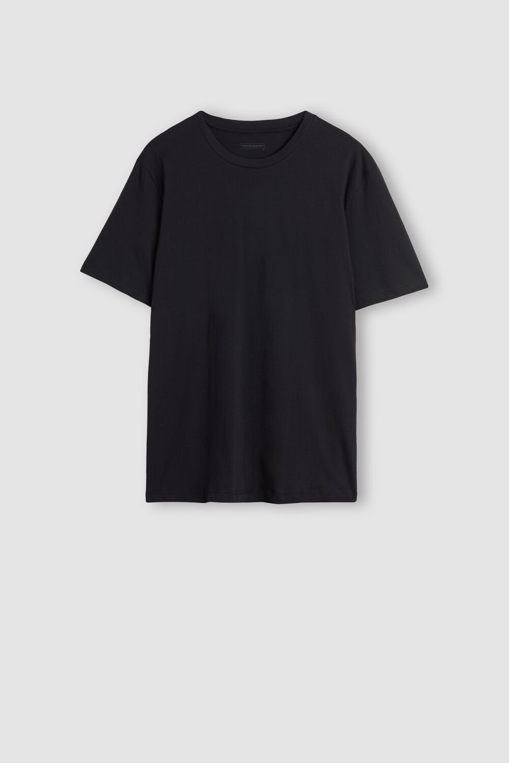 Black - 019 - Black Intimissimi T-shirt in Cotton Jersey | YLBI-76132