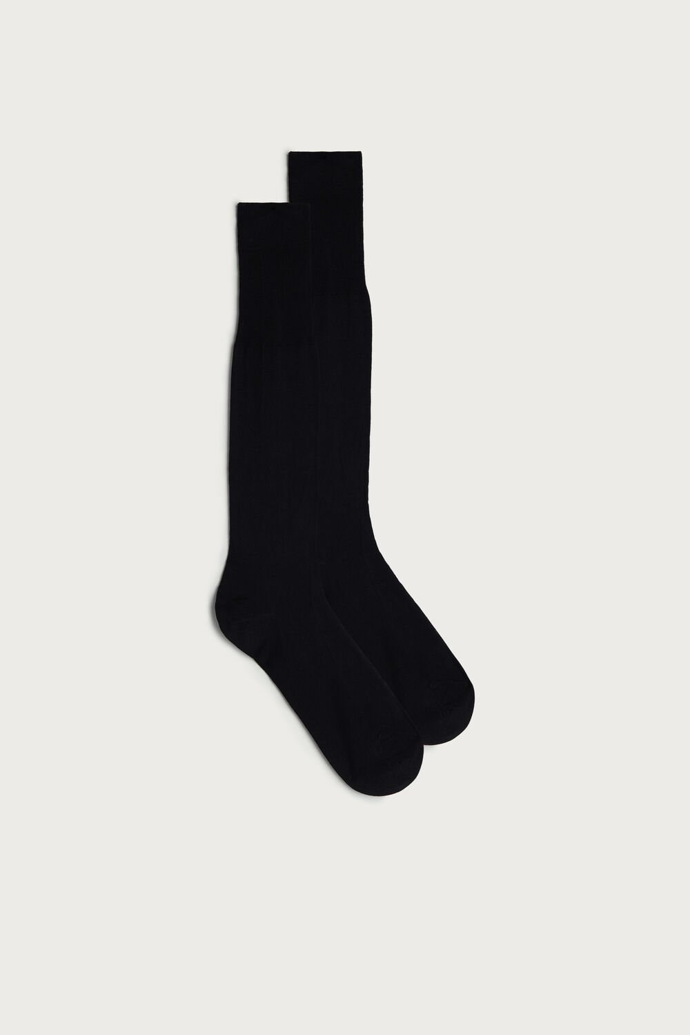 Black - 019 - Black Intimissimi Tall Sateen Egyptian Cotton Socks | WSYM-38172