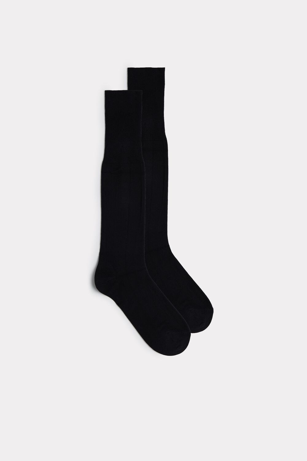 Black - 019 - Black Intimissimi Tall Warm Cotton Socks | TOYU-37154