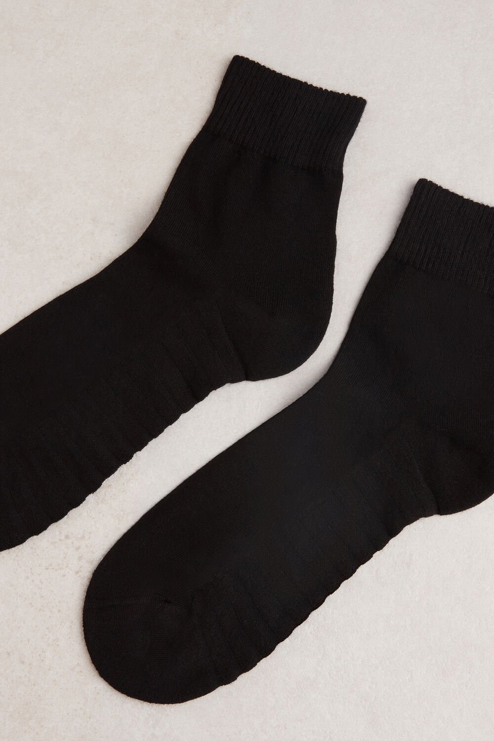 Black - 019 - Black Intimissimi Terrycloth Short Socks | RKAJ-79652