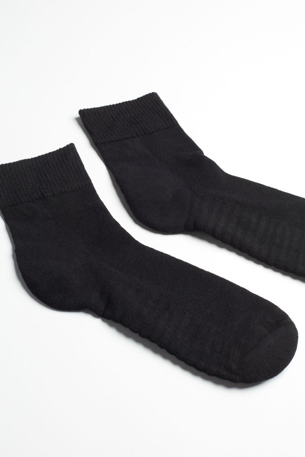 Black - 019 - Black Intimissimi Terrycloth Short Socks | RKAJ-79652