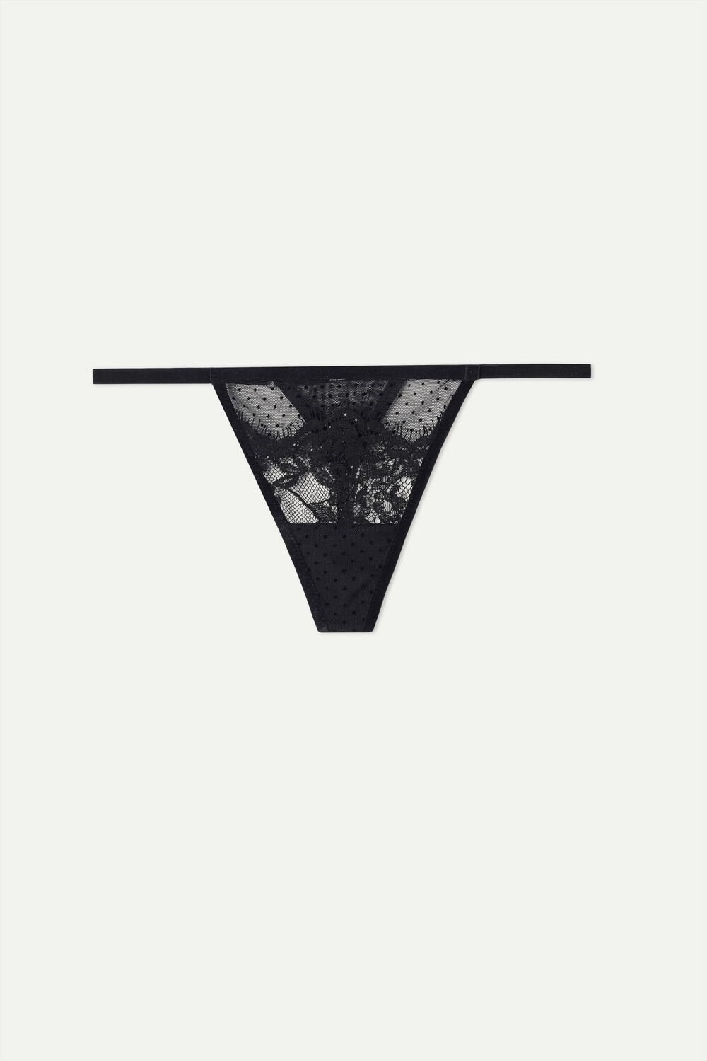 Black - 019 - Black Intimissimi Time to Shine String Thong | VWTZ-67249