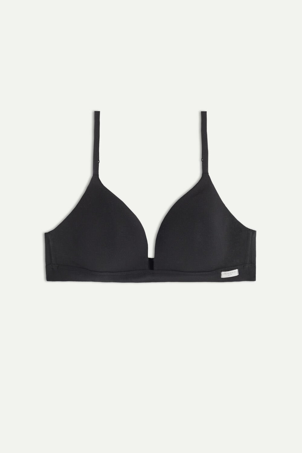 Black - 019 - Black Intimissimi Tiziana Triangle Bra in Cotton | KYRF-47803