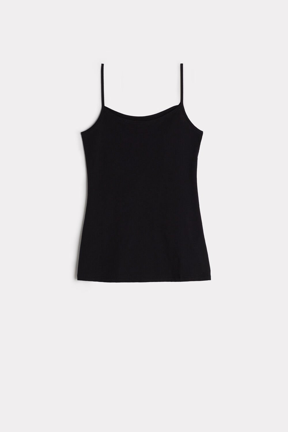 Black - 019 - Black Intimissimi Ultrafresh Supima® Cotton Vest Top | EWNF-10653