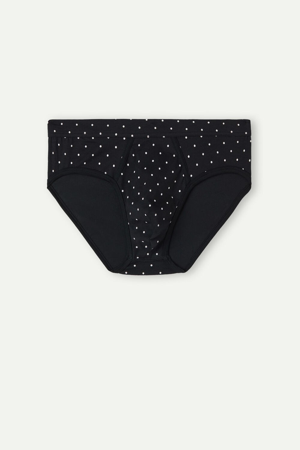 Black - 062j - Black Dot Print Intimissimi Dotted Briefs in Stretch Supima® Cotton | GCRH-57139