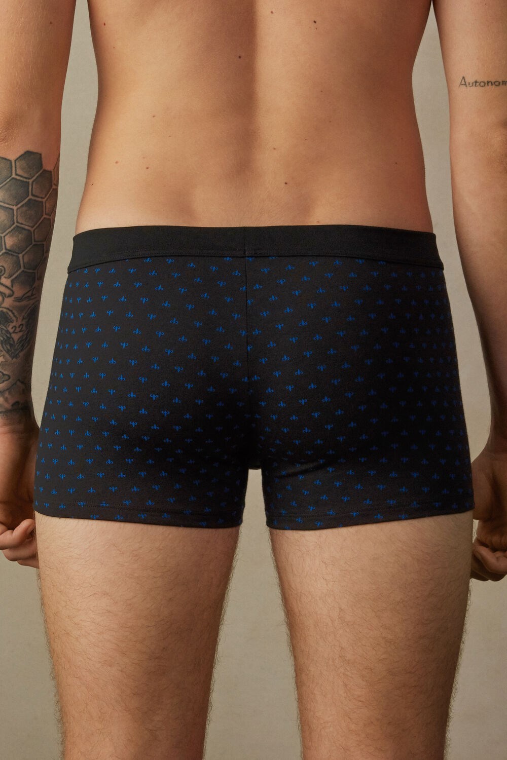 Black - 066j - Black Lily Print Intimissimi Lily Boxers in Stretch Supima® Cotton | LQMF-89706