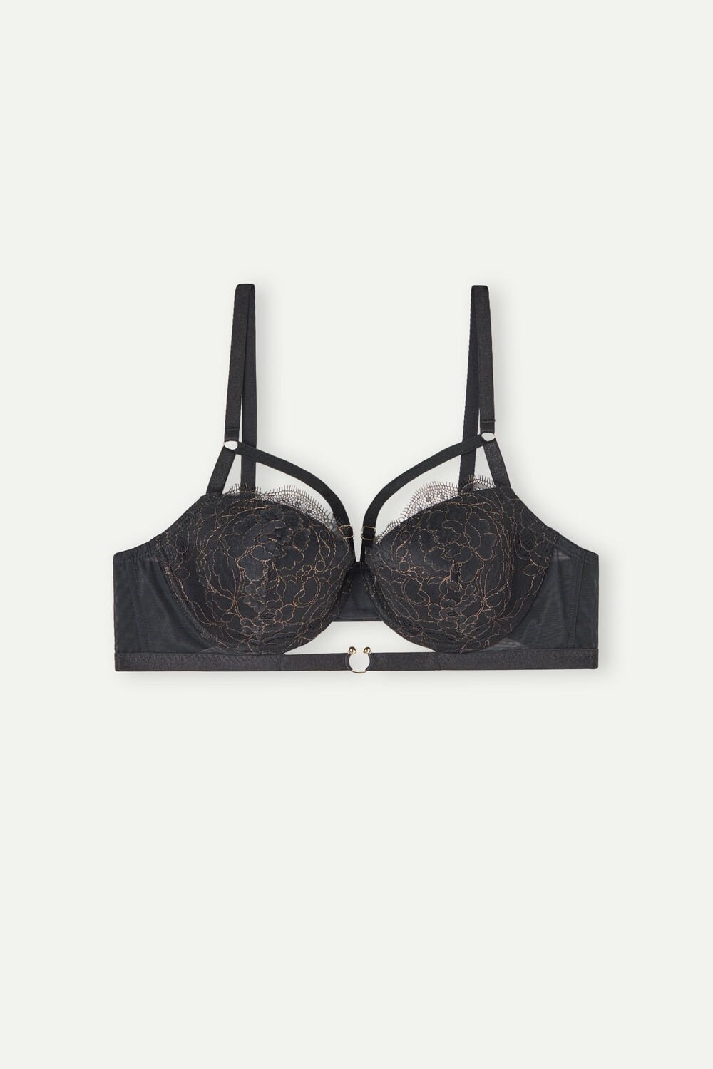 Black - 138j - Black / Gold Intimissimi Your Private Party Sofia Balconette Bra | PSTU-76845