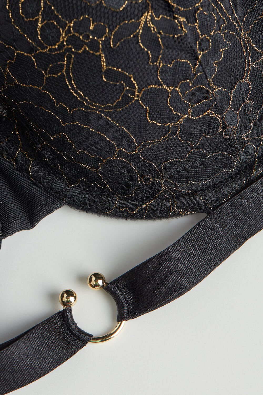 Black - 138j - Black / Gold Intimissimi Your Private Party Sofia Balconette Bra | PSTU-76845