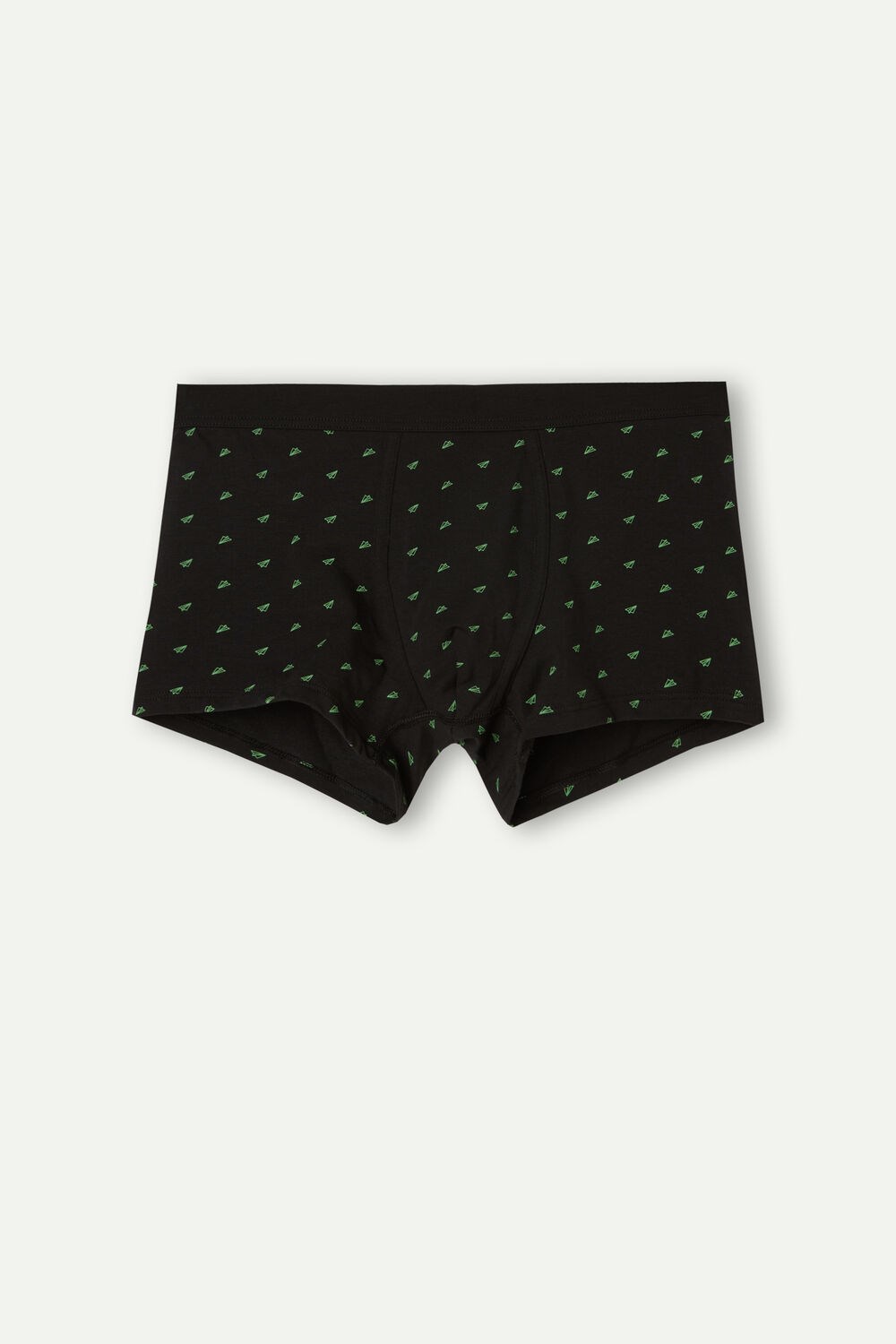 Black - 194j - Black Airmail Print Intimissimi Paper Plane Boxers in Stretch Supima® Cotton | YLIX-43652