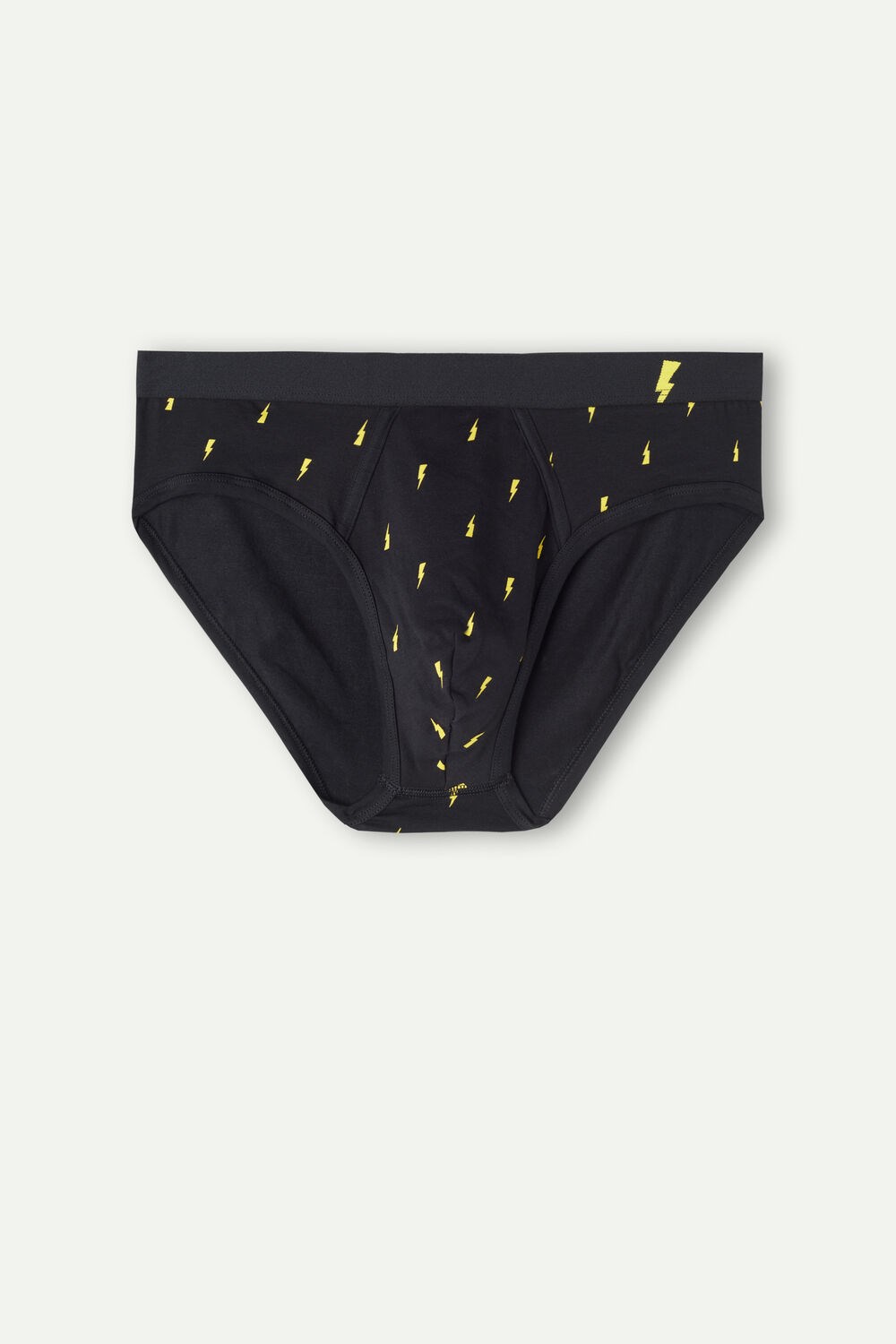 Black - 197j - Black Lightning Print Intimissimi Lightning Bolt Briefs in Stretch Supima® Cotton | KSOD-72690