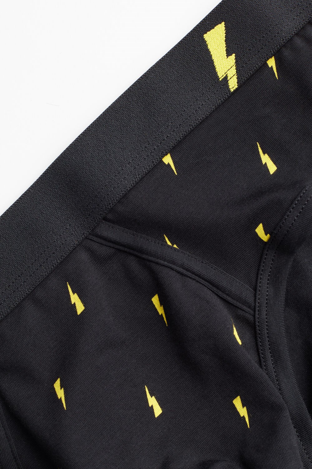 Black - 197j - Black Lightning Print Intimissimi Lightning Bolt Briefs in Stretch Supima® Cotton | KSOD-72690