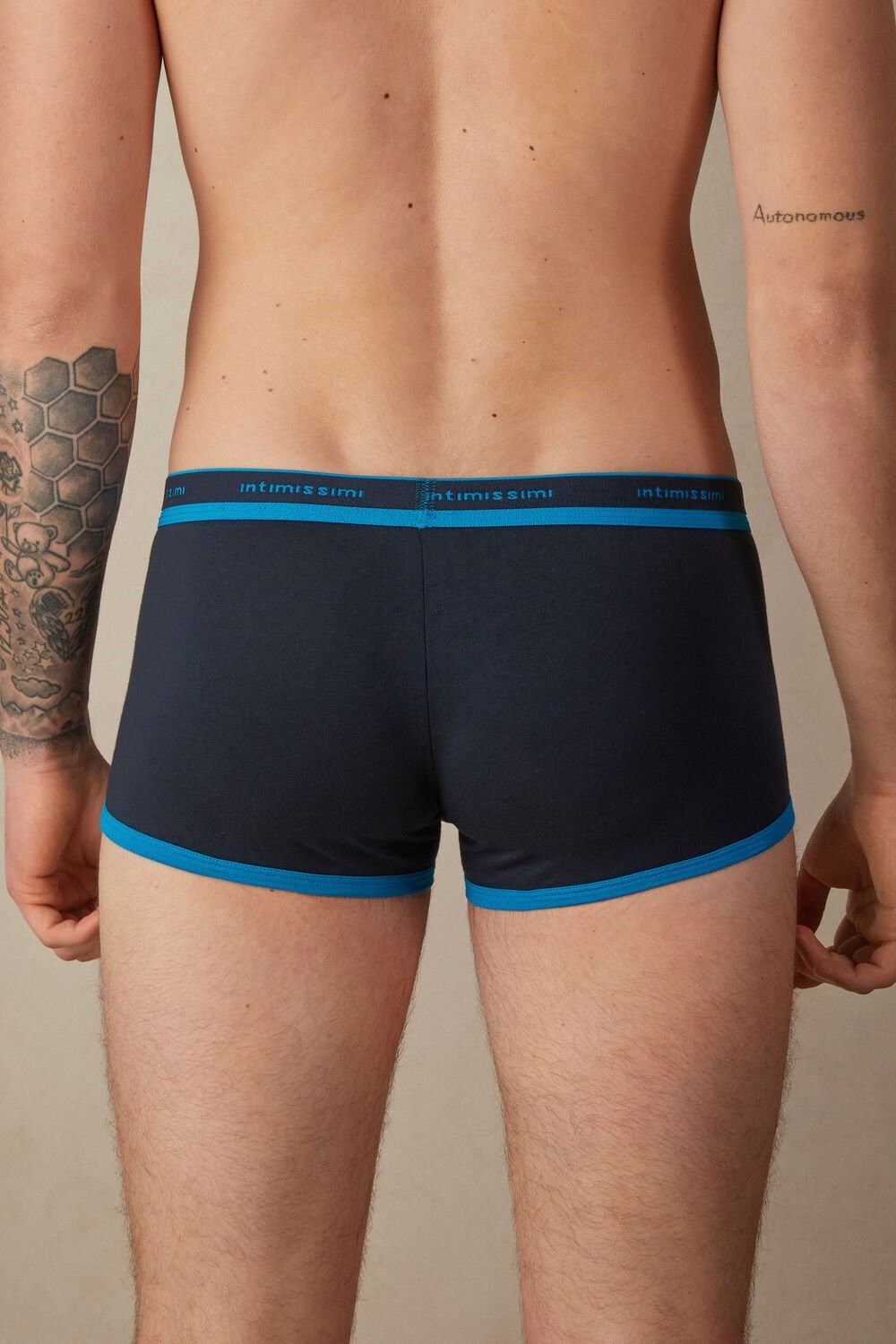 Black - 204j - Midnight Blue / Celestial Intimissimi Stretch Supima® Cotton Boxer Shorts with Logo Detail | PGJM-73801