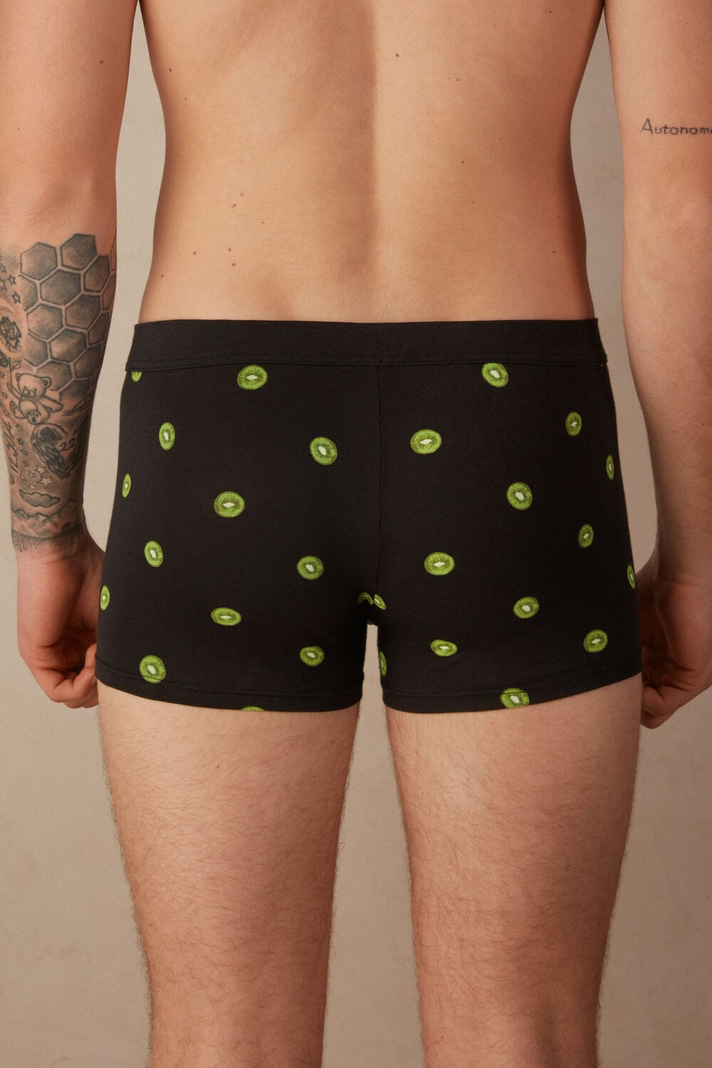 Black - 316j - Black Kiwi Print Intimissimi Kiwi Boxers in Natural Fresh Supima® Cotton | ABWU-31240