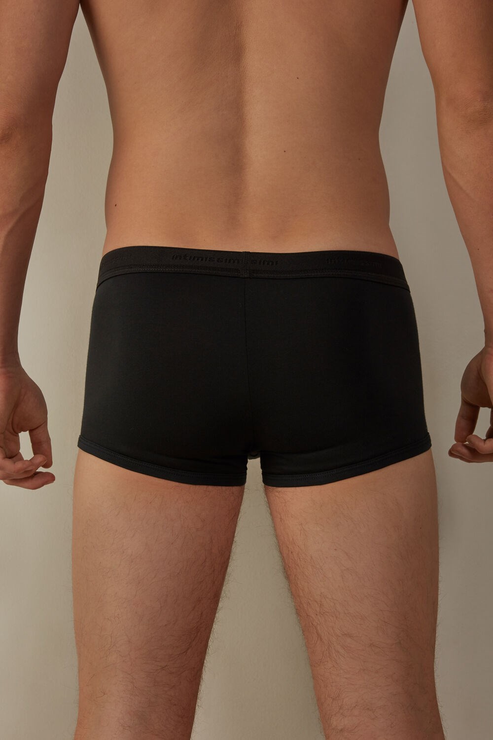 Black - 386i - Black / Black Intimissimi Stretch Supima® Cotton Boxer Shorts with Logo Detail | PNKO-23465