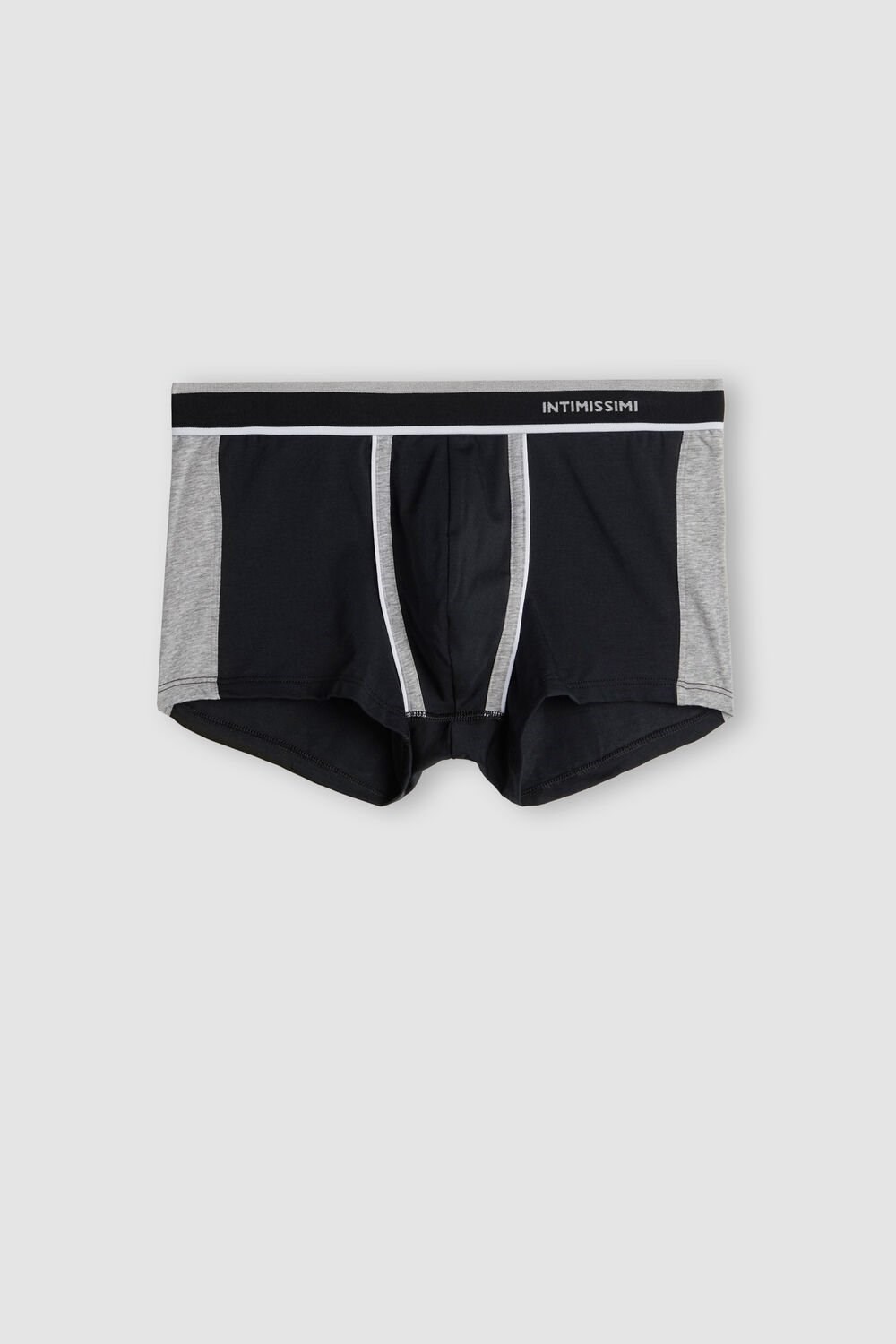 Black - 539i - Black / Light Grey Blend Intimissimi Two-tone Boxers in Stretch Supima® Cotton | RZYA-92816