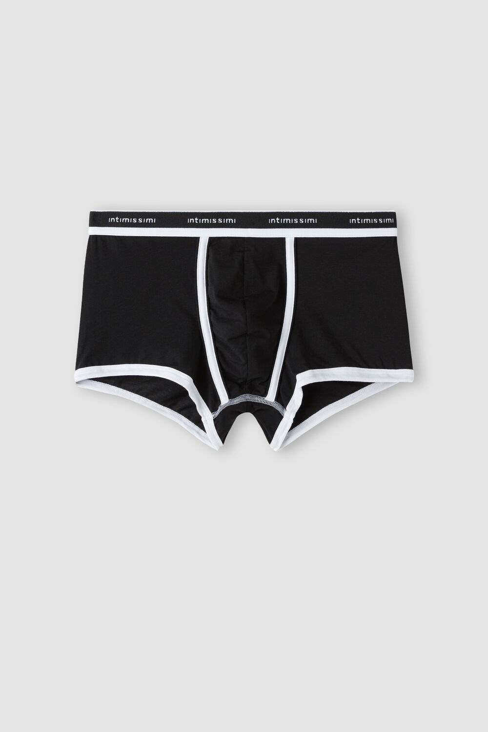 Black - 661i - Black / White Intimissimi Natural Fresh Supima® Cotton Boxers with Logo | EPOU-41097