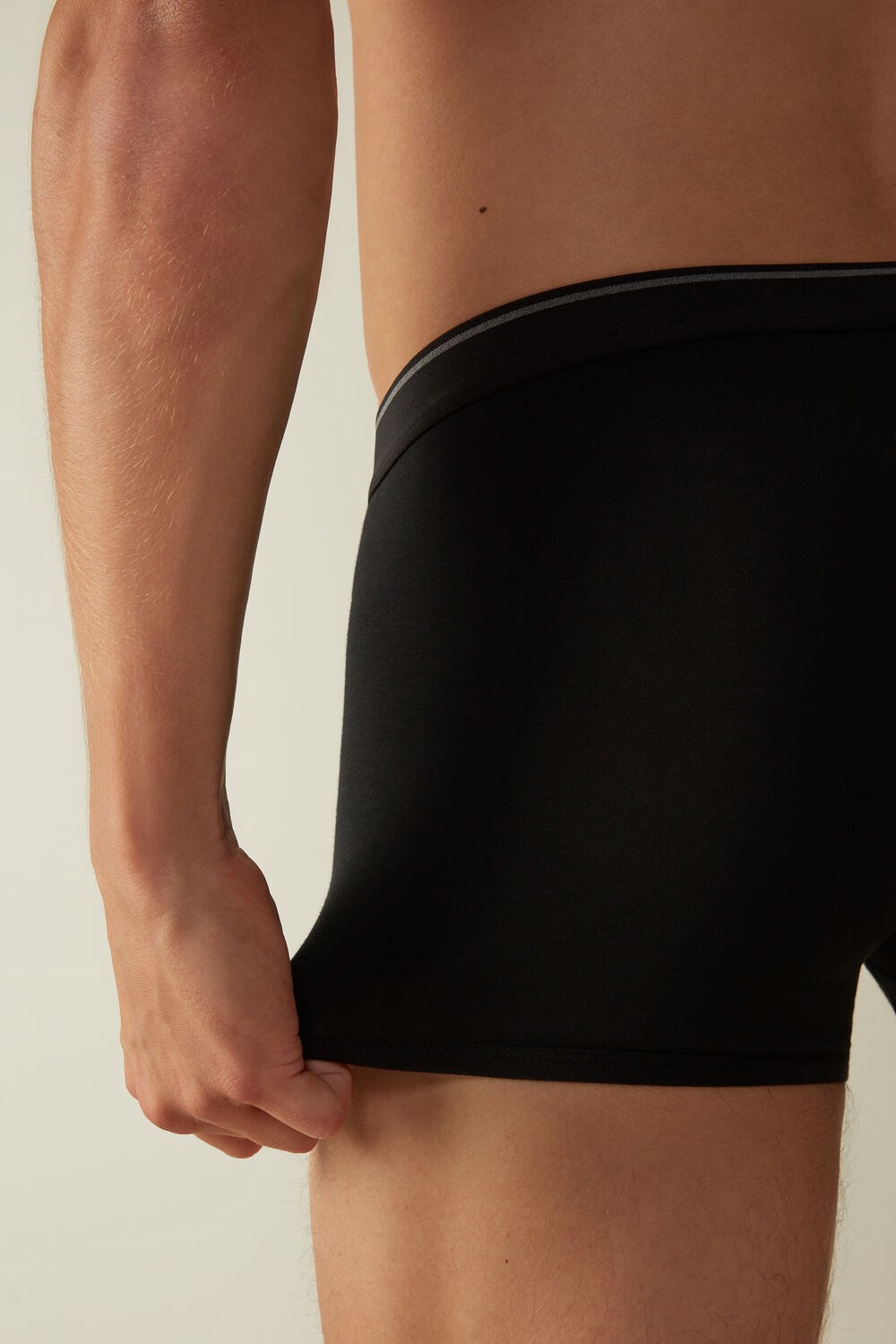 Black - 7007 - Black / Heathered Graphite Grey Intimissimi Supima® Cotton Boxers | SXGA-98035