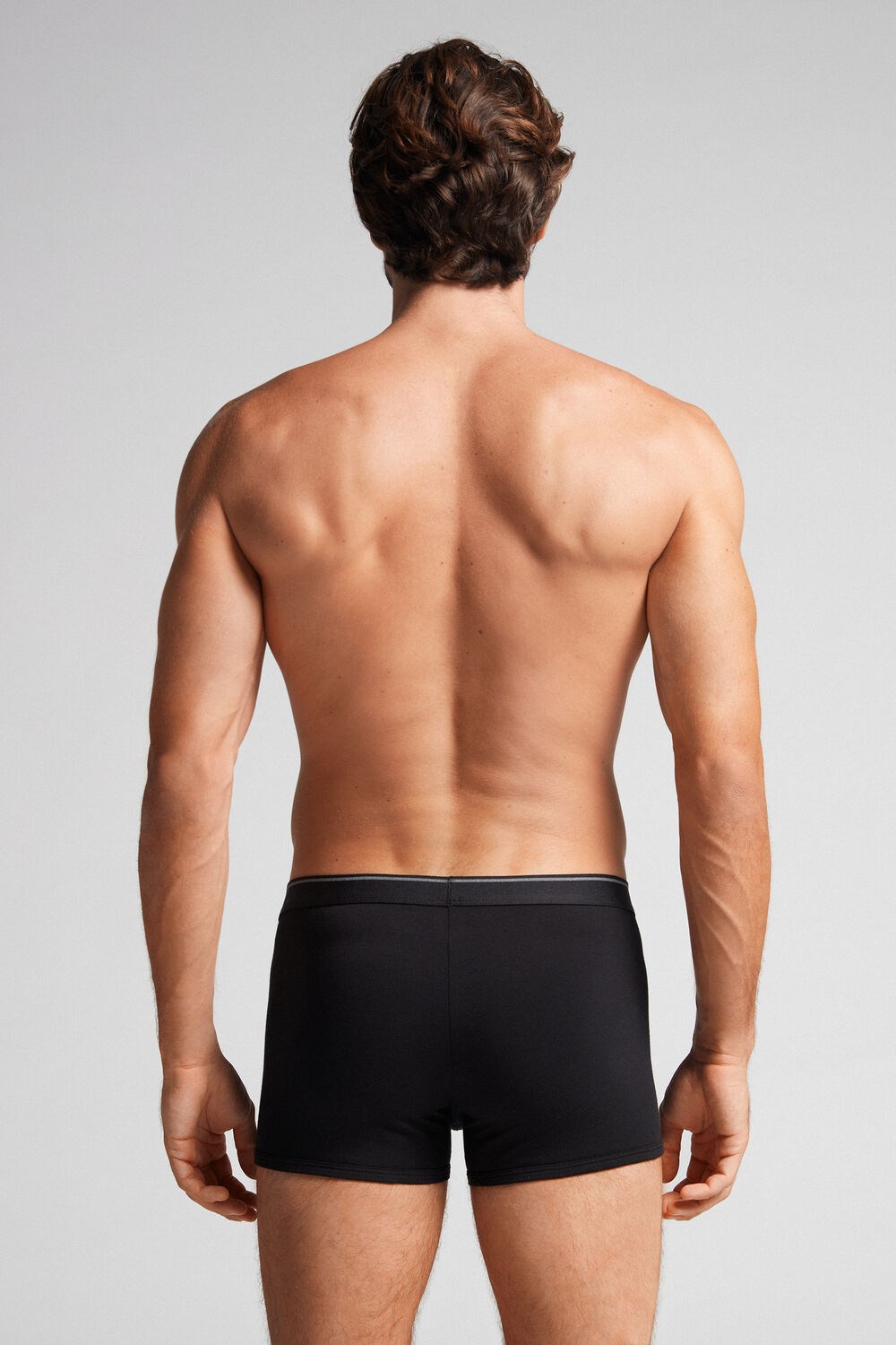 Black - 7007 - Black / Heathered Graphite Grey Intimissimi Supima® Cotton Boxers | SXGA-98035