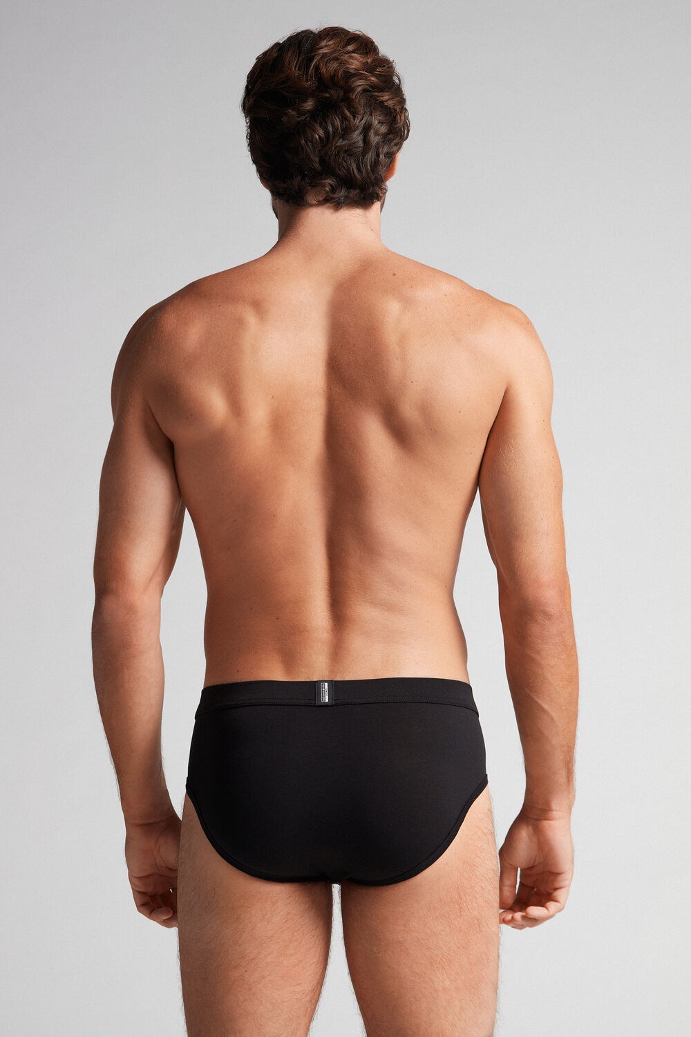 Black - 7007 - Black / Heathered Graphite Grey Intimissimi Natural Fresh Supima® Cotton Briefs | URTD-54803