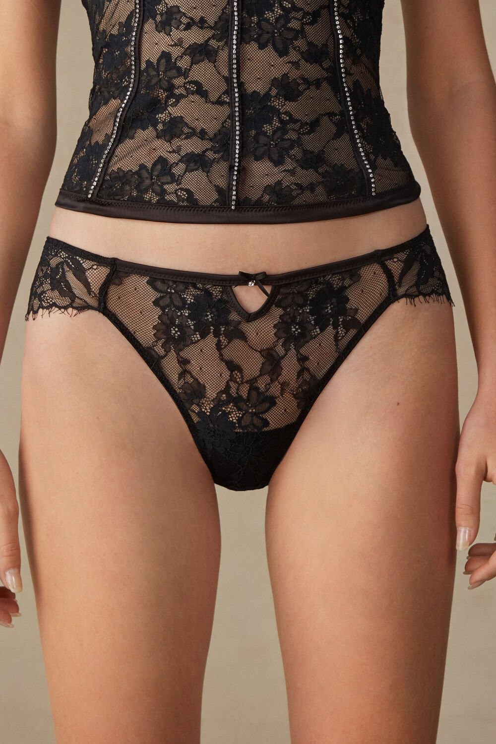 Black Intimissimi Shine High Like Stars Panties | UKNX-29067