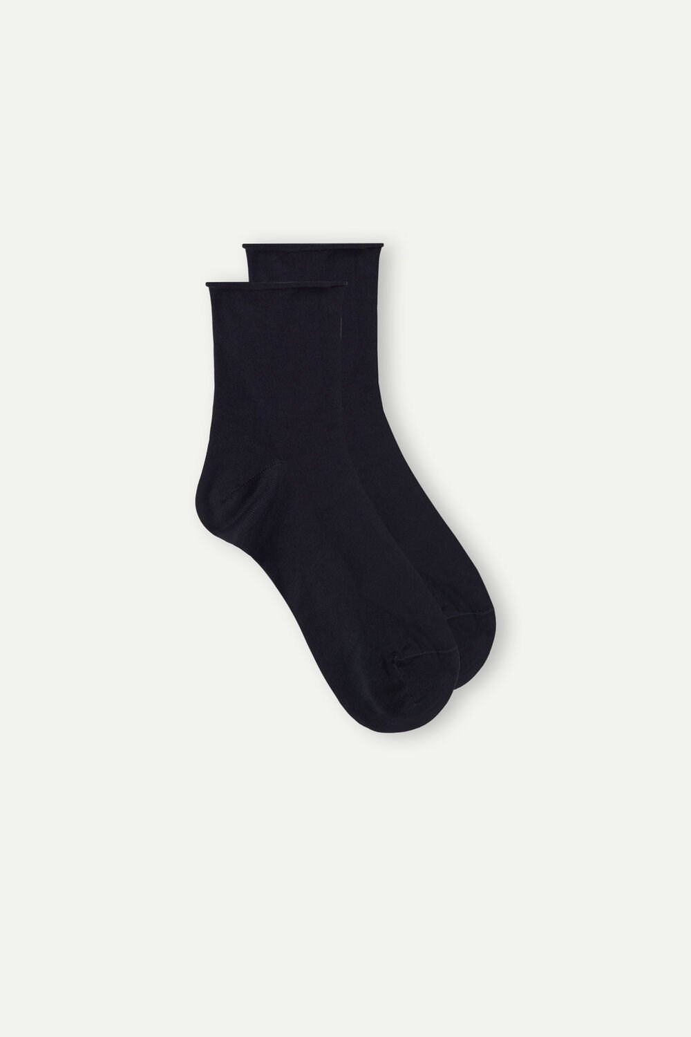 Blue - 016 - Blue Intimissimi Short Socks in Stretch Supima® Cotton | YLZC-85473