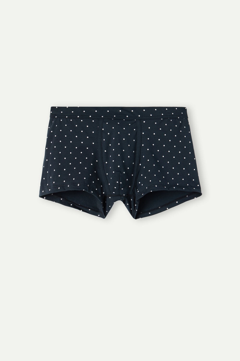 Blue - 049j - Midnight Blue Dot Print Intimissimi Dotted Boxers in Stretch Supima® Cotton | DKFI-42579