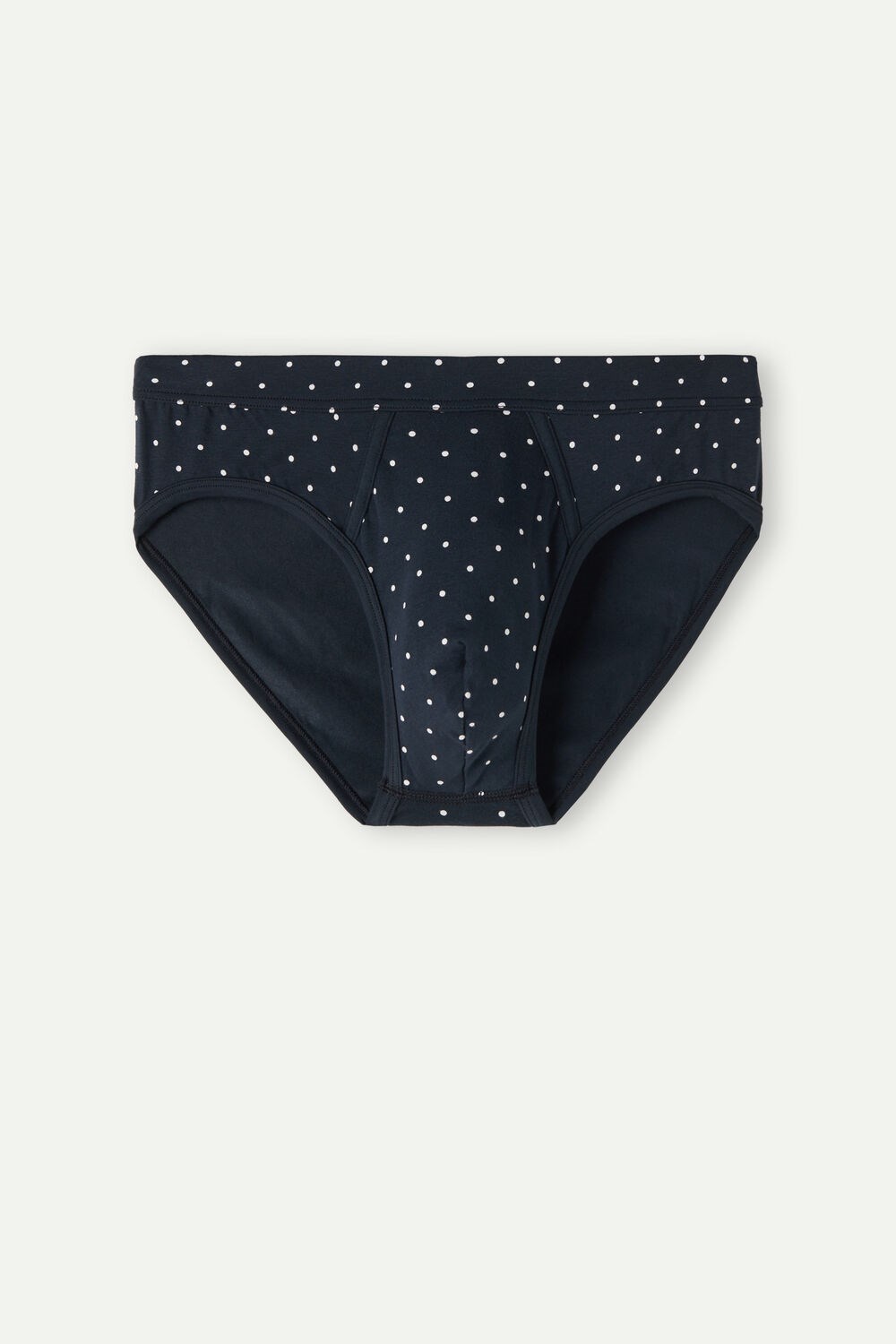 Blue - 049j - Midnight Blue Dot Print Intimissimi Dotted Briefs in Stretch Supima® Cotton | LFAQ-26178