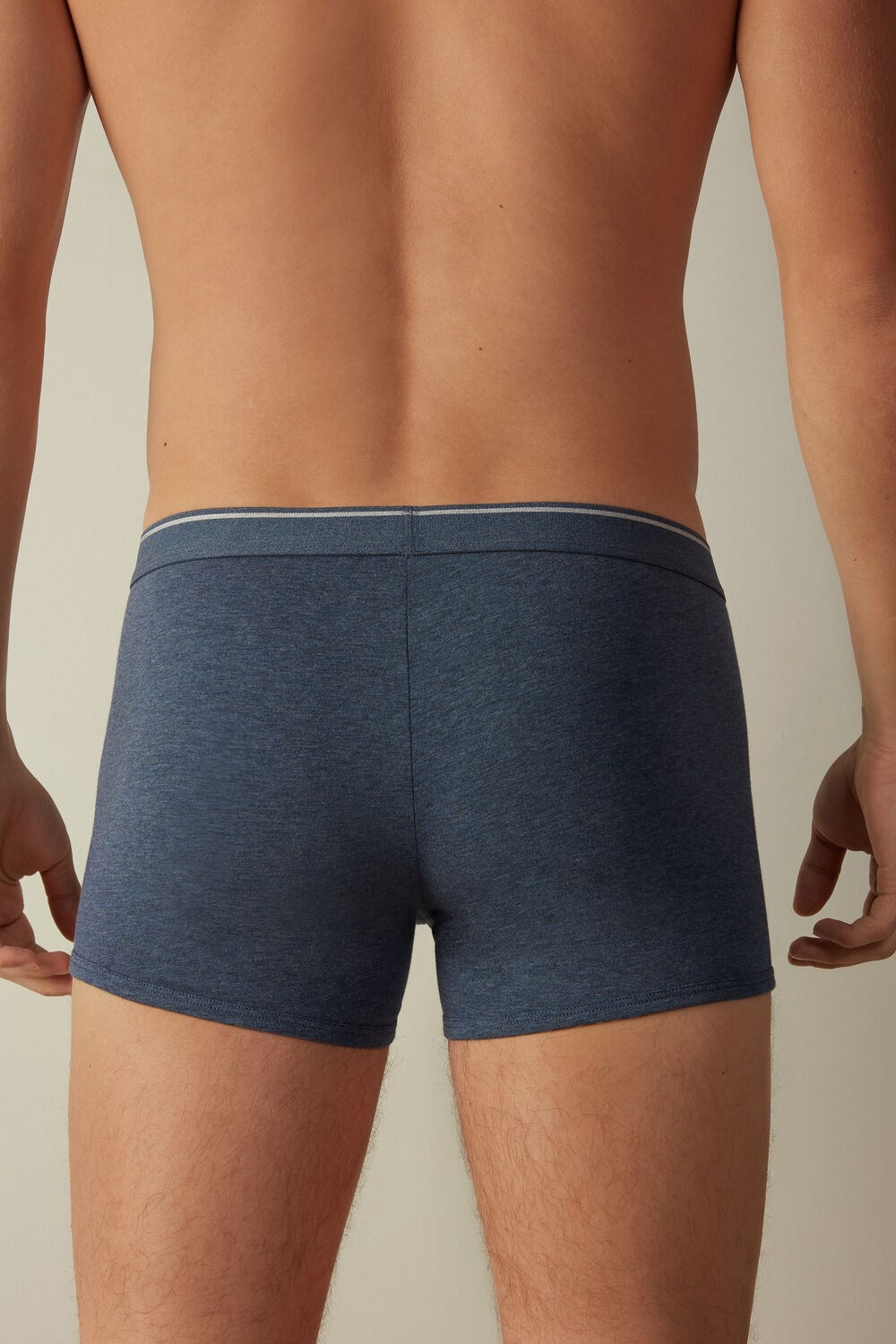 Blue - 081i - Denim Blue Blend / Light Grey Blend Intimissimi Supima® Cotton Boxers | VINW-45271