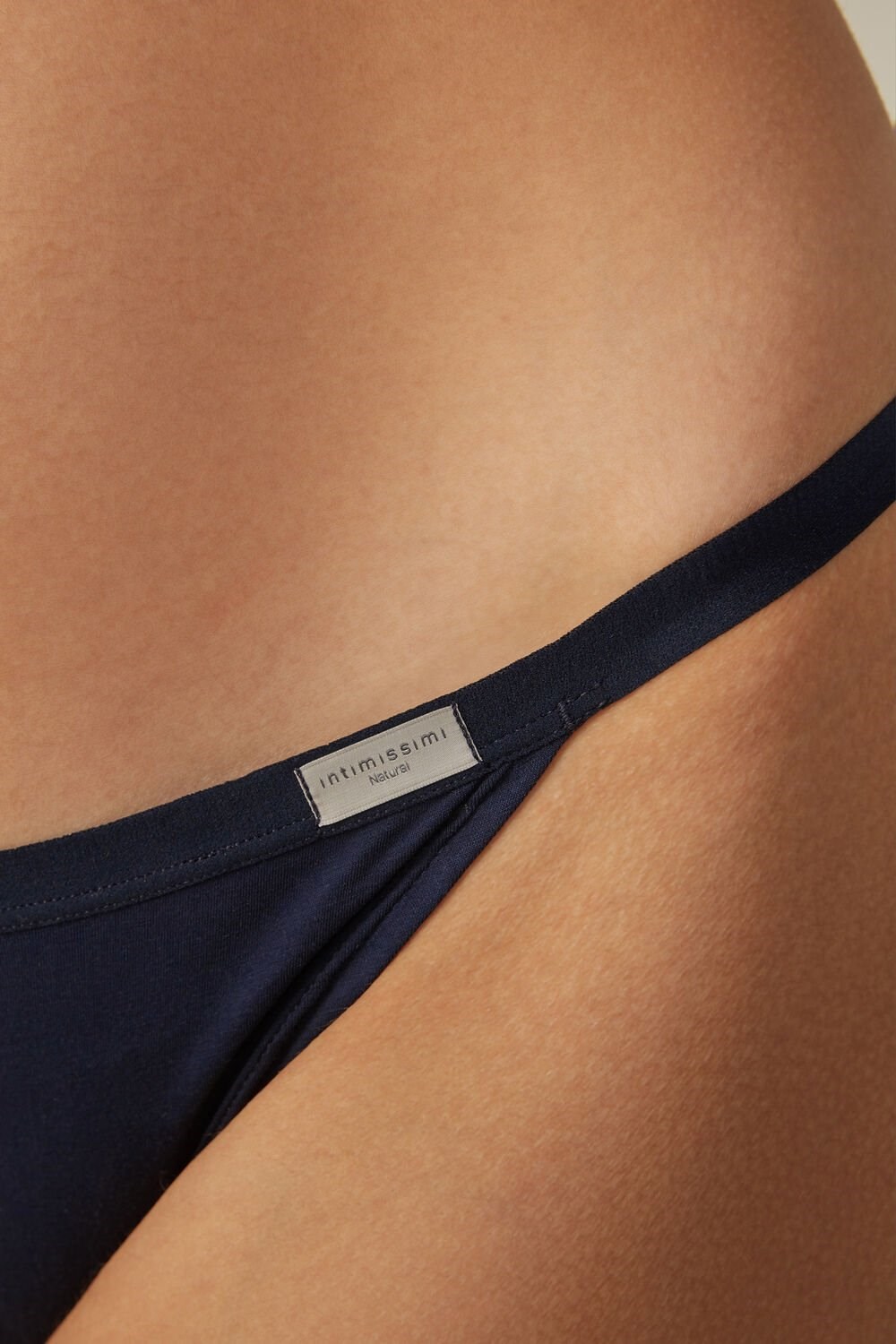 Blue - 1467 - Intense Blue Intimissimi Cotton String Panties | LEMH-61542