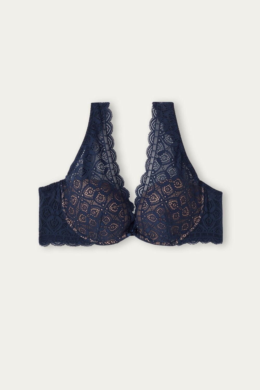 Blue - 1467 - Intense Blue Intimissimi Elena Balconette Bra in Lace | STUP-03684