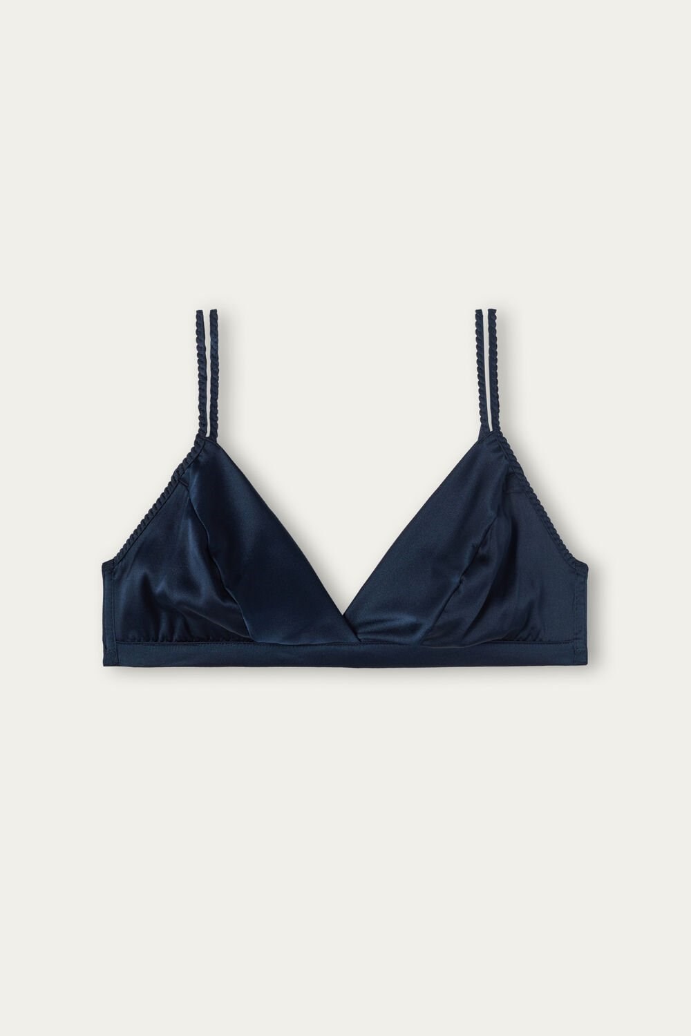 Blue - 1467 - Intense Blue Intimissimi Emma Silk Triangle Bra | WAUT-64783