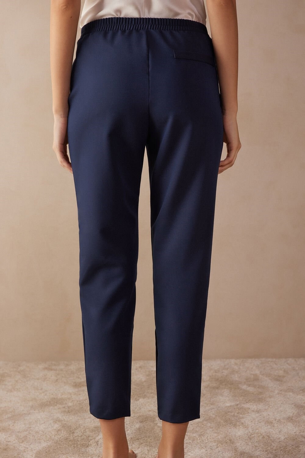 Blue - 1467 - Intense Blue Intimissimi Full Length Pants with Pockets | IQNF-74815