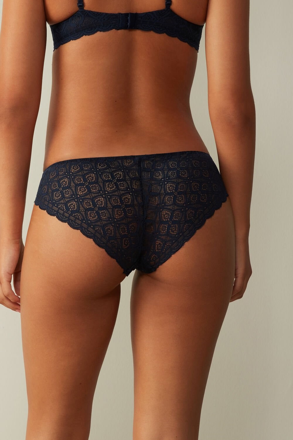 Blue - 1467 - Intense Blue Intimissimi Low Rise Lace Panties | VIGS-29687