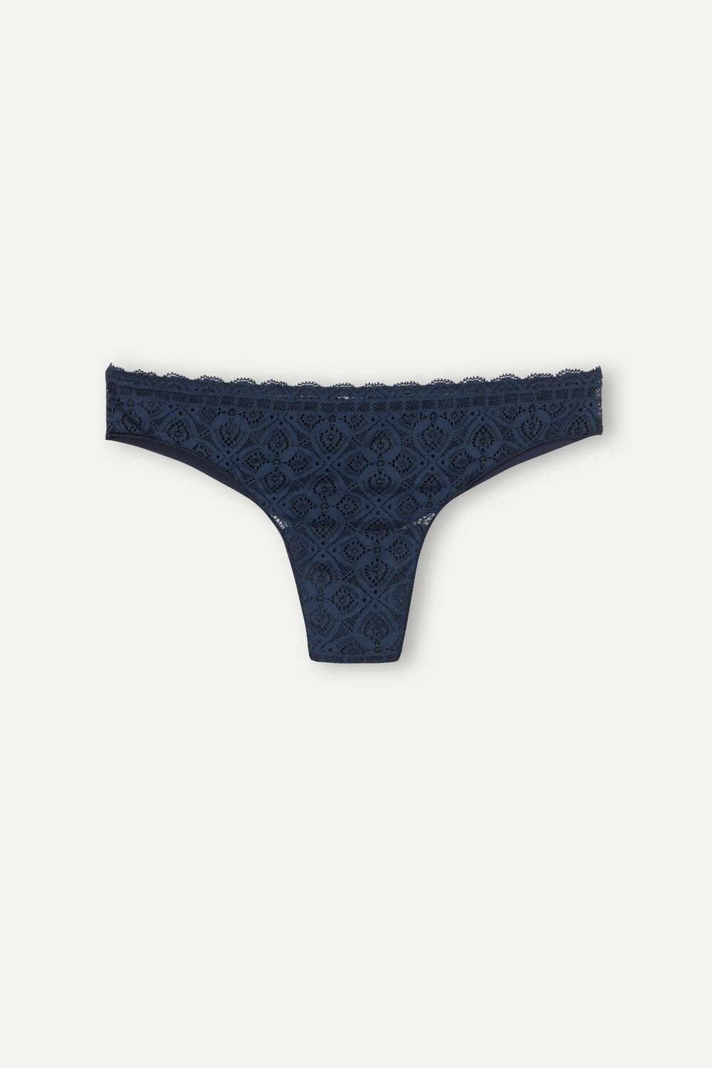 Blue - 1467 - Intense Blue Intimissimi Lace and Microfiber Brazilian | XSGY-50847