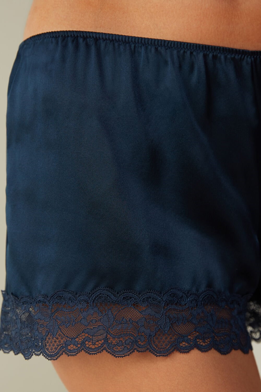 Blue - 1467 - Intense Blue Intimissimi Silk Shorts | NEMP-49153